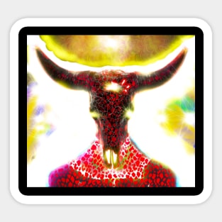 Cow Devil Skull Sticker